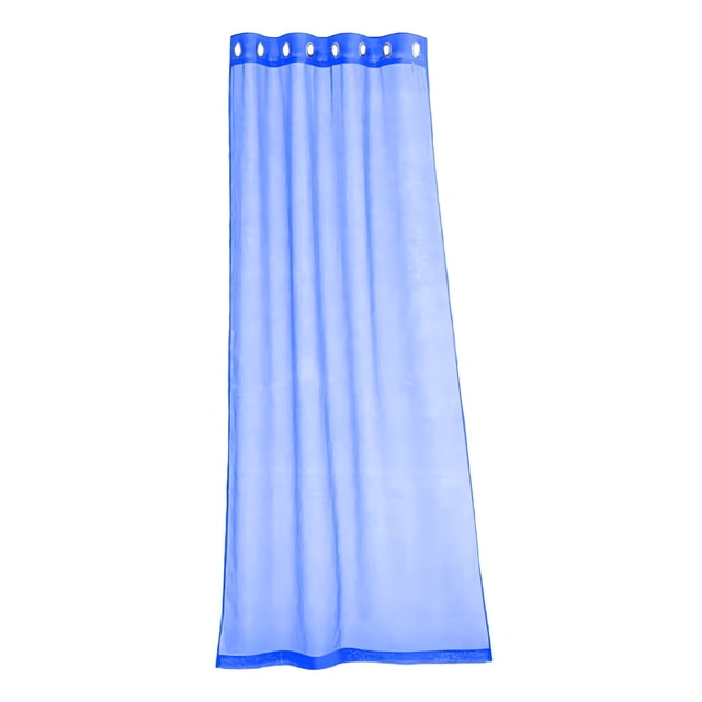 Virelaxpo Rideau Extérieur en Voile Transparent 213x132cm pour Terrasse, Paravent, Séparateur de Pièce, Polyester Résistant aux Intempéries, Blanc Bleu, Auvent de Patio, Draperie