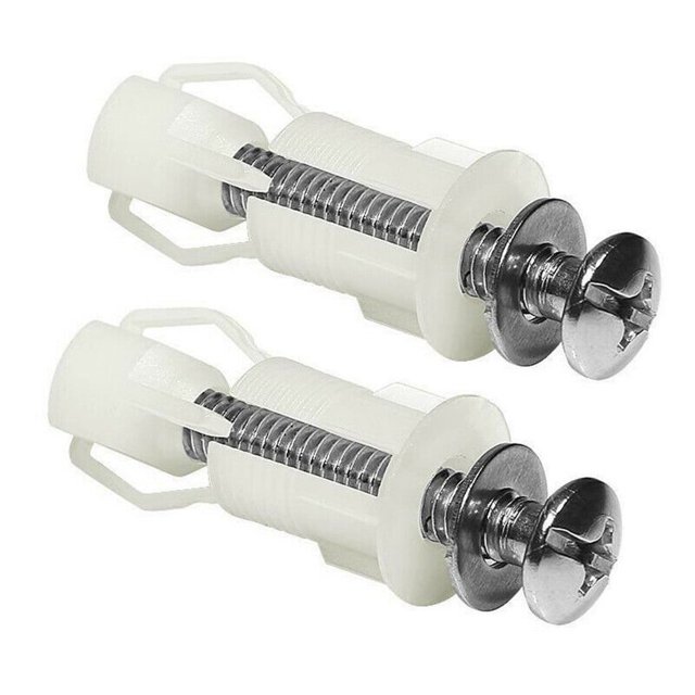 Mosiee Expansion Screw Set Replacement Stainless Steel Toilet Covers White/Black