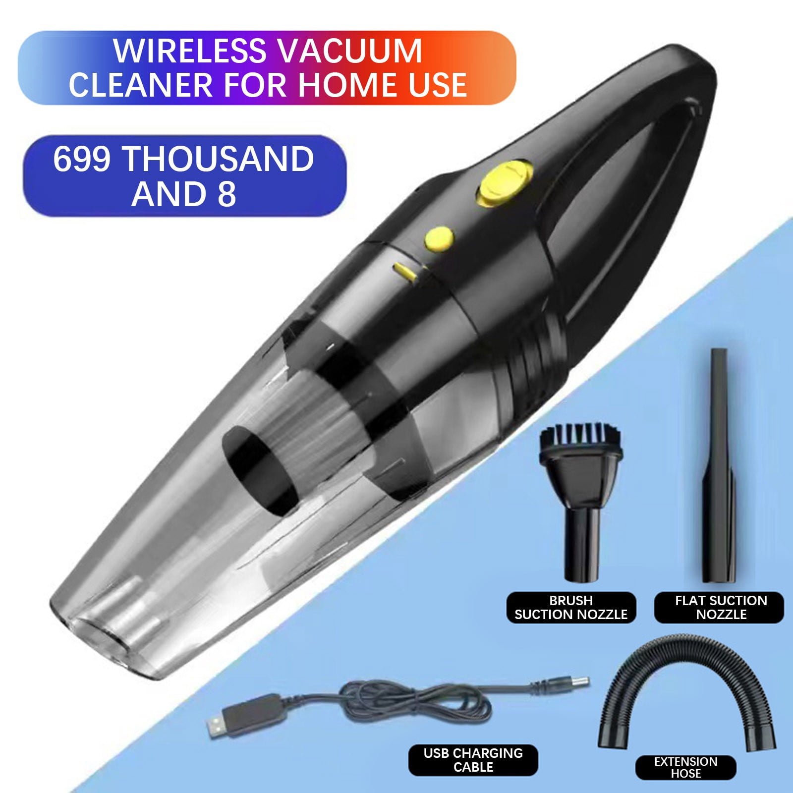 Dvkptbk Car Mounted Vacuum Cleaner Wireless Handheld Small Car Household High Suction And High-power Use