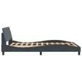 thumbnail image 3 of vidaXL Bed Frame with Headboard Dark Grey 137x190 cm Velvet, 3 of 5