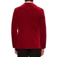 thumbnail image 3 of INSPIRE CHIC Men's Velvet Blazer One Button Party Prom Tuxedo Dinner Suit Jacket M Red, 3 of 7