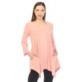 thumbnail image 1 of White Mark Women's Empire Waist V-Neck 3/4 Sleeve Tunic Top, 1 of 6