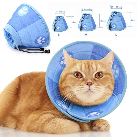 Trayknick Cat Cone Collar Soft Comfortable Cat Recovery Collar for Post-Surgery Healing And Anxiety Prevention Adjustable Breathable for Cat