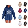 thumbnail image 1 of Chandails à Capuchon de Noël pour Femmes 2025 à Manches Longues, Chandail à Capuchon Graphique Flocon de Neige avec Poches, Haut à Enfiler, 1 of 5