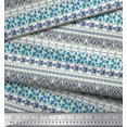 thumbnail image 2 of Soimoi Green Polyester Crepe Fabric Rose & Wild Animal Skin Patchwork Printed Fabric 1 Yard 52 Inch Wide, 2 of 3