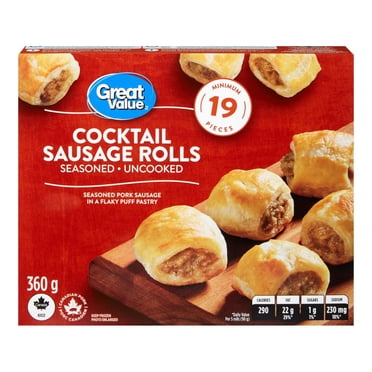 Great Value Amuse-Gueules de Rouleaux de Saucisses Cocktail Surgelés 19 Morceaux, 360 g