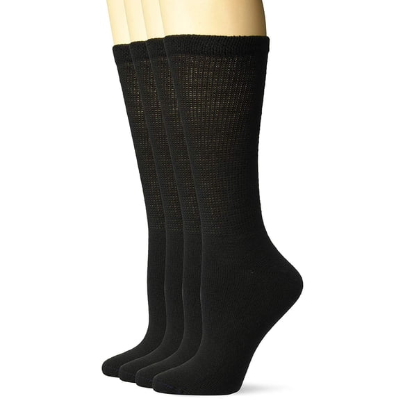 Dr. Scholls Womens Diabetes and Circulatory Crew Socks 4 Pair, Womens Size 4-10