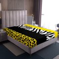 thumbnail image 4 of Erosebridal Yellow Cheetah Print Bed Sheets Set King Size, Rustic Animals Bed Sheets King, Zebra Room Decor,, 4 of 7