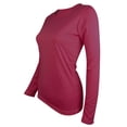 thumbnail image 2 of AherBiu T-Shirts à Manches Longues pour Femmes Col Ras du Cou Amples Basiques 2024 Automne Confortables Chandails Unis, 2 of 4