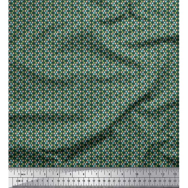 Soimoi Cotton Cambric Fabric Geometric Small Print Fabric by The Yard 56 Inch Wide