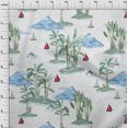 thumbnail image 4 of oneOone Georgette Viscose Turquoise Blue Fabric Tropical Beach Sewing Craft Projects Fabric Prints By Yard 42 Inch Wide, 4 of 4