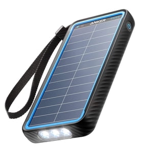 Anker PowerCore Solar 10000mAh Power Bank, 15W USB-C with Dual Ports Flashlight  IP65 Splash Proof Dustproof for Outdoor Activities