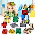 thumbnail image 2 of Assemble Robots Transformation Building Blocks Action Figure Car Model Deform Number Letters Alphabet Math Educational Toys, 2 of 2