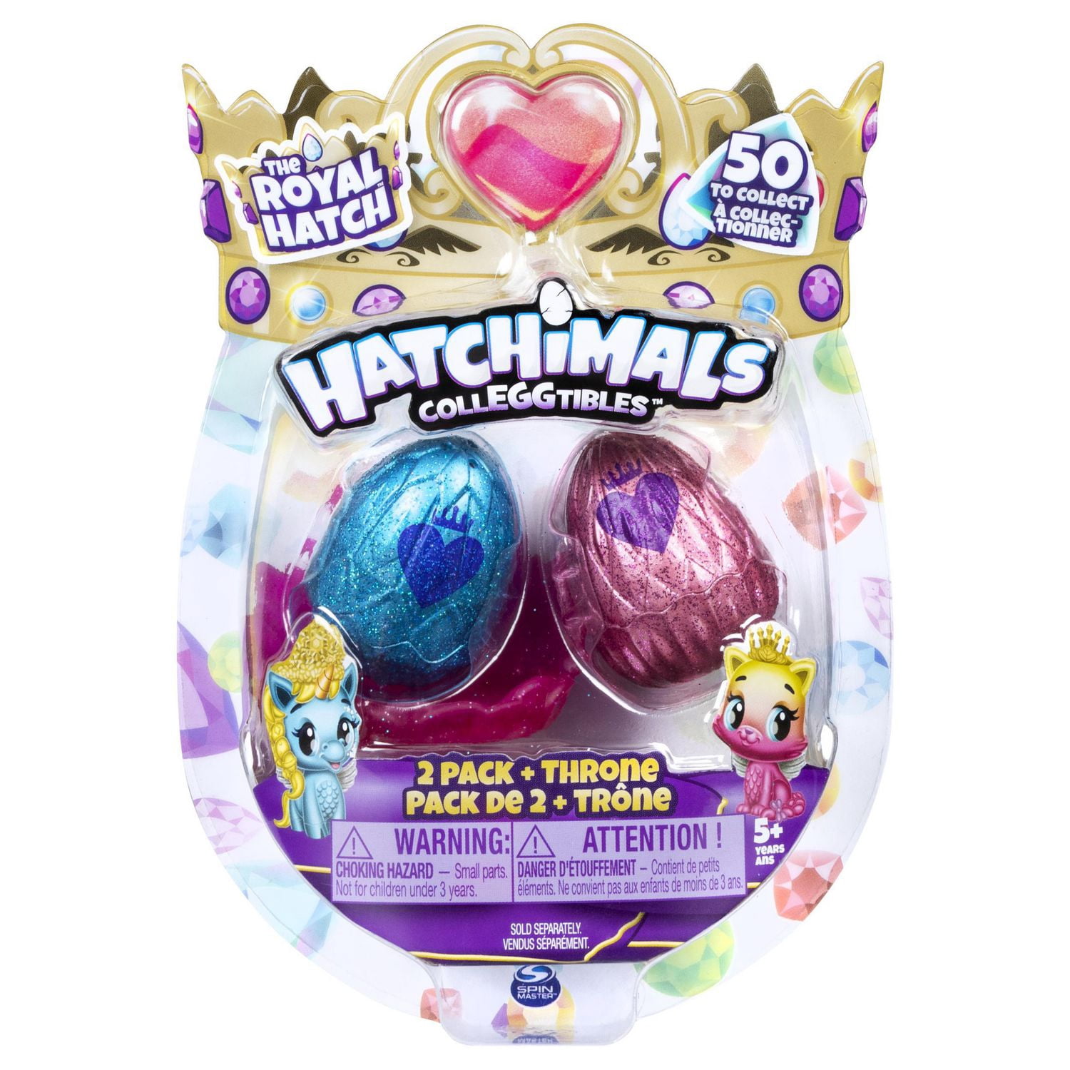 Hatchimals CollEGGtibles, Pack de 2 Famille royale avec un trône et 2 accessoires, pour les enfants à partir de 5 ans