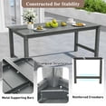 thumbnail image 4 of Gymax HDPE Outdoor Dining Table for 6 Person 67'' Patio Table w/ Wood-Like Tabletop Gray, 4 of 7
