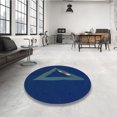 thumbnail image 4 of Ahgly Tapis d'Intérieur Lavable en Machine Carré Transitionnel Bleu, 5 Pieds Carré, 4 of 7