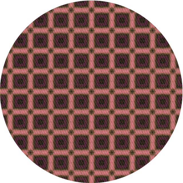Ahgly Company Tapis de Zone Rond d'Intérieur Lavable à la Machine, Style Transitionnel, Rose Rouille, 3 Pieds Rond