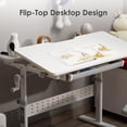 thumbnail image 3 of Multi-Functional Height Adjustable Kids Desk, Ergonomic Children Study Writing Desk with Drawer and 0°-40° Tilt Desktop for Home Bedroom, 3 of 8