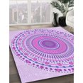 thumbnail image 3 of Ahgly Company Tapis Rectangulaire Lavable en Machine Intérieur Transitionnel Fleur Rose, 3 Pieds x 5 Pieds, 3 of 7