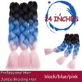 thumbnail image 2 of Ombre Jumbo Braiding Hair Extensions High Temperature Synthetic Twist Hair Multiple Colored Hair, 2 of 5