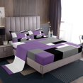 thumbnail image 1 of Erosebridal Purple Geometric Queen Sheet Sets, Rectangle Bedding Queen Size, Abstract Room Decor 4pcs, 1 of 7