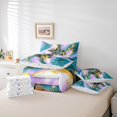 thumbnail image 4 of Gold Marble Bed in a Bag King Size Comforter Set 7 Pieces Turquoise Butterfly Sheet Set,Purple Marbling Bedding Sets,Abstract Ombre Ink Fluid Art Bed Set Rustic Animal Dreamy Butterflies Room Decor, 4 of 5