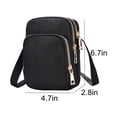 thumbnail image 3 of Body Bag Women Nylon, Ladies Purse Mini 3 Layer Zipper Shoulder Wallet Bag, Compact Portable, Adjustable Straps, Multifunctional As Shoulder Crossbody Bag, For Daily Outings, 3 of 6