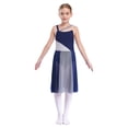 thumbnail image 1 of RUNQHUI Robe de Danse Lyrique Sans Manches pour Filles, Justaucorps de Fête, Bleu Marine 14, 1 of 8