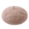 thumbnail image 2 of Women New Solid Color Adjustable Wool Beret Wool Warm Hat In Autumn And Winter, 2 of 3