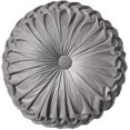 thumbnail image 1 of Coussin Rond en Velours, Décoration pour la Maison, Coussin Rond Plissé pour Canapé, Chaise, Lit, Voiture (Gris), 1 of 5