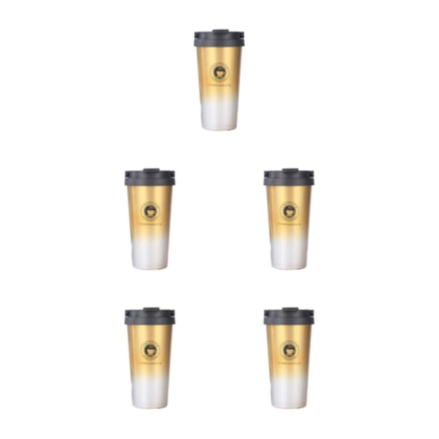 kurtrusly Reusable Thermal Cup Eco-Conscious Choice For Better Tomorrow Convenient gradient gold 500ml 5Set
