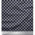 thumbnail image 1 of Soimoi Gray polyester Crepe Fabric Diagonal Check Decor Fabric Printed Yard 42 Inch Wide, 1 of 5