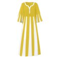 thumbnail image 4 of EQWLJWE Robes d'Été pour Femmes 2023 Mode d'Été pour Femmes Décontractée à Rayures Imprimées Manches Mi-Longues Robe Midi Ample, 4 of 5