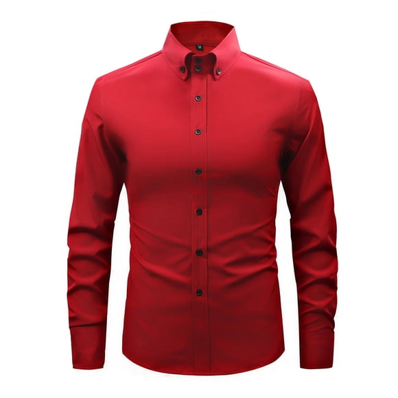 zfhfof Dress Shirts for Men Solid Long Sleeve Wrinkle Free Formal Shirt Business Work Dressy Casual Button Down Shirts