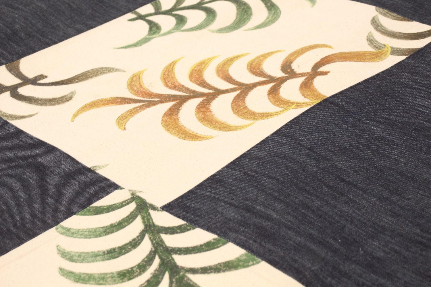 ECARPETGALLERY 3'10" x 5'11" Transitional Collage Handmade Area Rug for Living Room, Dining Room and Bedroom Blue