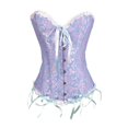 thumbnail image 1 of Esquirla Robe Corset à Fleurs pour Femme Camisole Débardeur Vintage à Spirale à Armatures en Acier à Lacets Bleu, 1 of 8