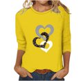 thumbnail image 1 of FAIWAD 3/4 Sleeve Heart Pint Tops for Womens Round Neck Loose Lightweight Trendy Tunic Tops, 1 of 3