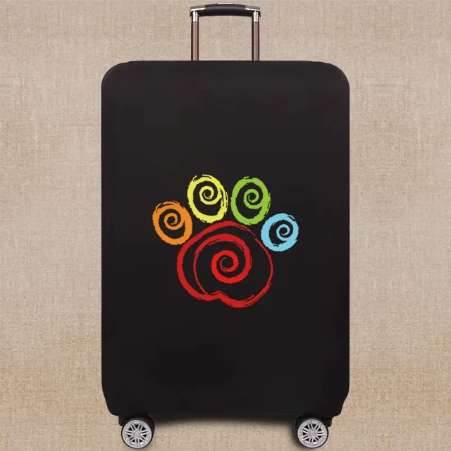 Travel Accessories Luggage Case Suitcase Dust Protective Cover 18-28 Inch Footprints Pattern Series Trolley Case Elastic Cover 8Footprints009 M