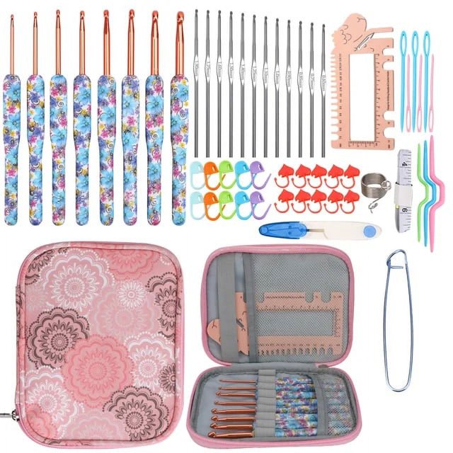 11Pcs Stainless Steel Rod Needle Knitting Set Crochet Tool Accessories Crochet Organizer Sewing Tools Gift for Beginners