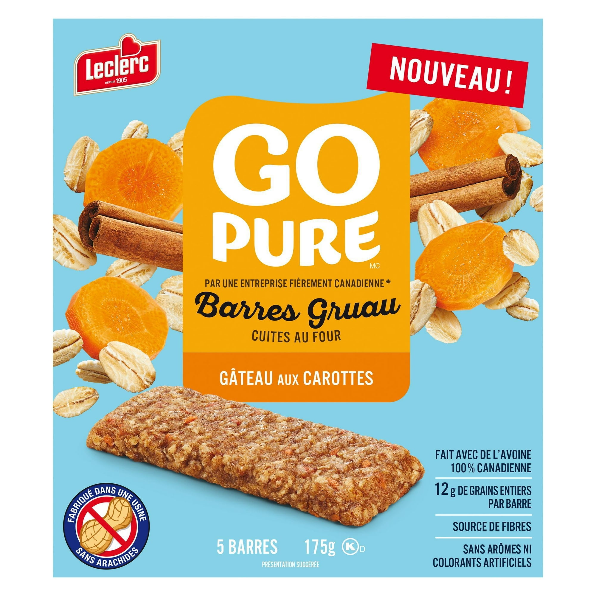Barres Gruau Go Pure Gateau Aux Carottes