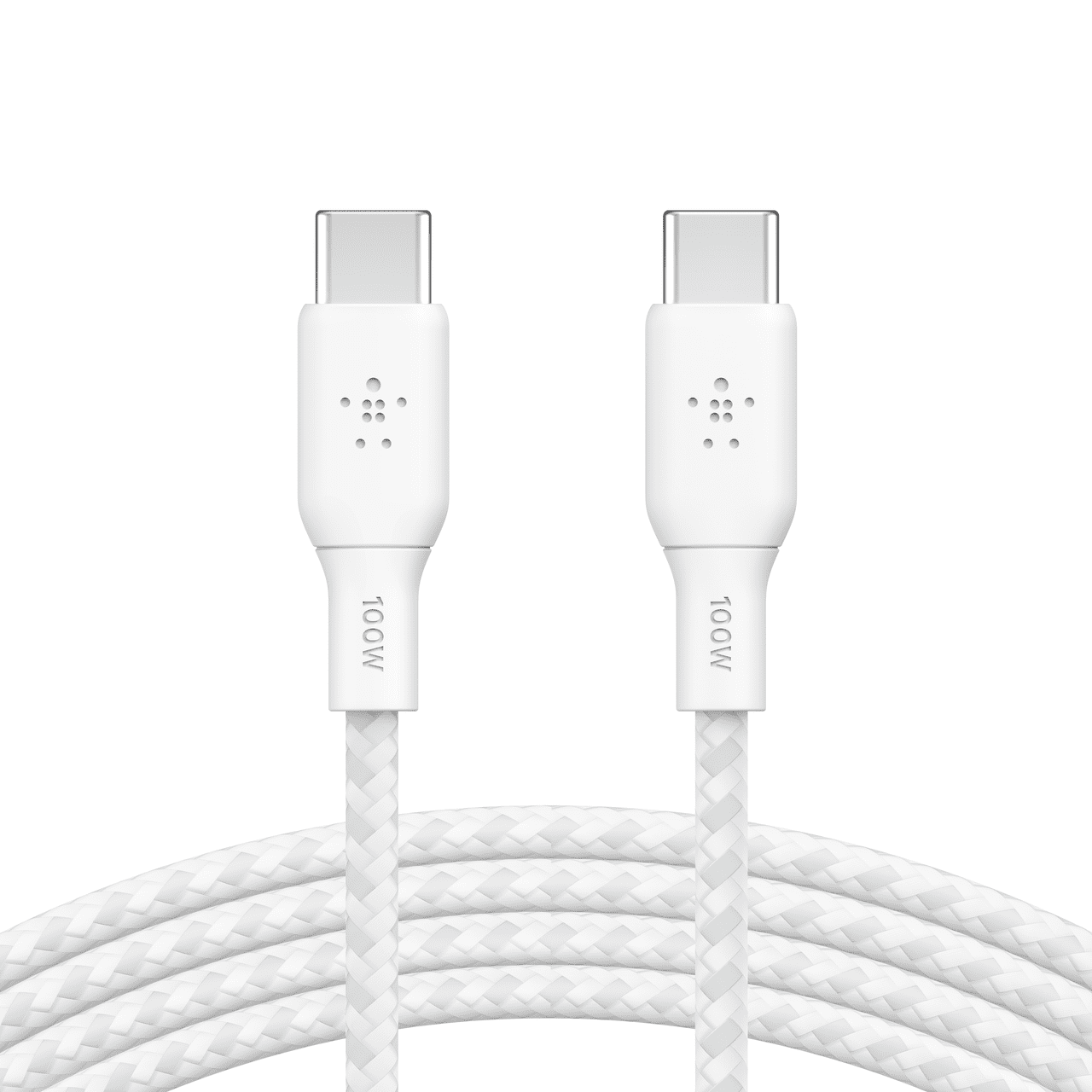 Belkin USB-C to USB-C Cable, BoostCharge Braided Power Cable (3M/9.8ft), Fast Charging Cable w/ 100W Power Delivery, USB-IF Certified for iPhone 16, MacBook, Chromebook, Galaxy & More - White