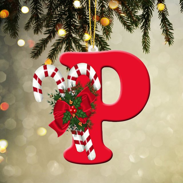 Vaidha 26 Letters Christmas Tree Decoration Pendant Christmas Tree Ornaments Personalized DIY Christmas Ornaments Christmas Decoration Xmas Tree Hanging Decor