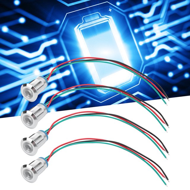 Loewten Pre‑Wired Round LEDs, Firm Dual Color LED Waterproof For Access Control Switches For Computer Modification For Car Modification For CNC Machine Tools