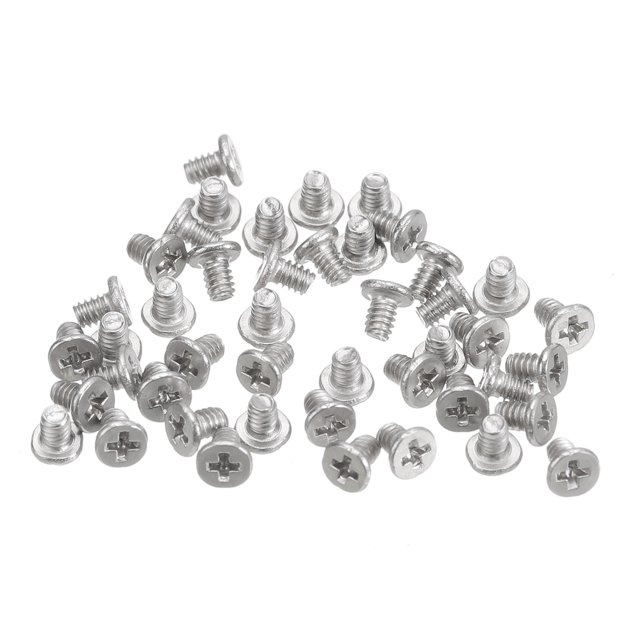 Unique Bargains M1.4x0.3x2mm Lot de 100 Vis Plates Rondes en Métal pour Machine à Entraînement Phillips