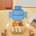 thumbnail image 3 of Ohufall Flip Top Portable Student Compartment Lunch Box Microwave Safe Plastic Sealed Lunch Box for Office Workers, 3 of 5
