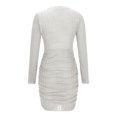 thumbnail image 4 of AherBiu Sweater Dress for Women Long Sleeve One-Shoulder Ribbed Slim Curvy Mini Winter Dresses, 4 of 6