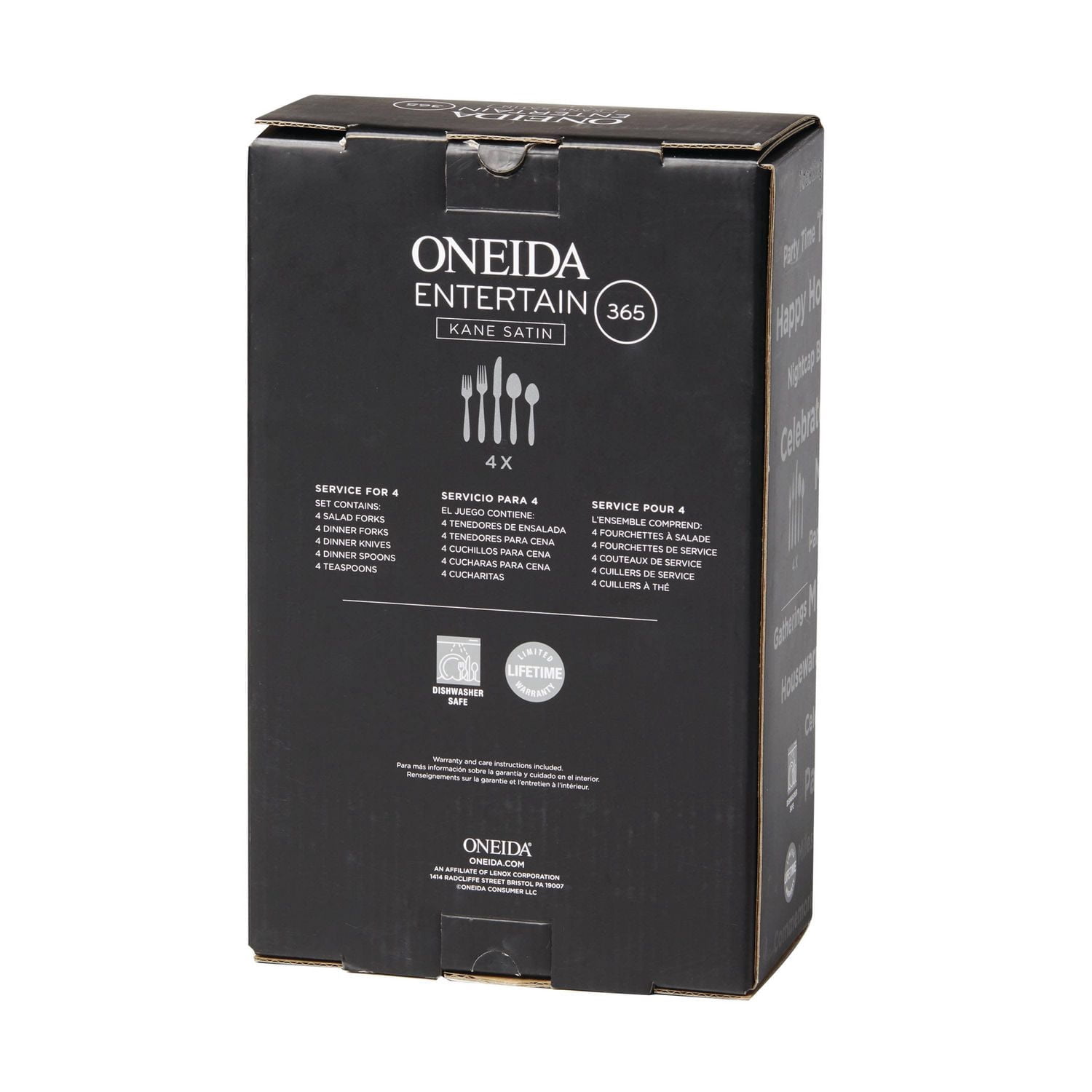 Oneida Kane Satin 20 Piece Flatware Set