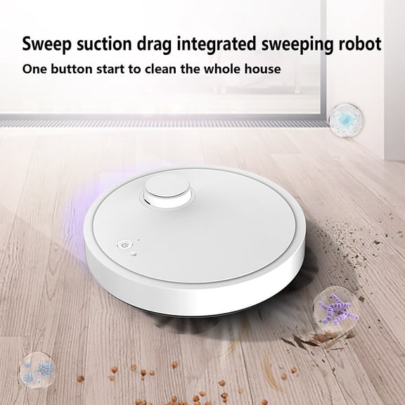 Robot Vacuum Cleaner and Mop 2 in 1 with 1200 Pa Suction, 2400 mAh Battery, 2.5 in Low Profile, for Hardwood Tile Carpet Floors