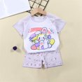 thumbnail image 1 of EGNMCR Ensembles de Blouses et Chemises à Manches Courtes Col Rond pour Tout-Petits Garçons Filles Mode Mignon Imprimé Chiot Costume Décontracté Ensemble Fille, 1 of 4