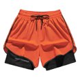 thumbnail image 1 of asjyhkr Plus Size Mens Biking Shorts 2 in 1 Elastic Waist Drawstring Gym Shorts Lightweight Quick Drying Running Shorts, 1 of 5